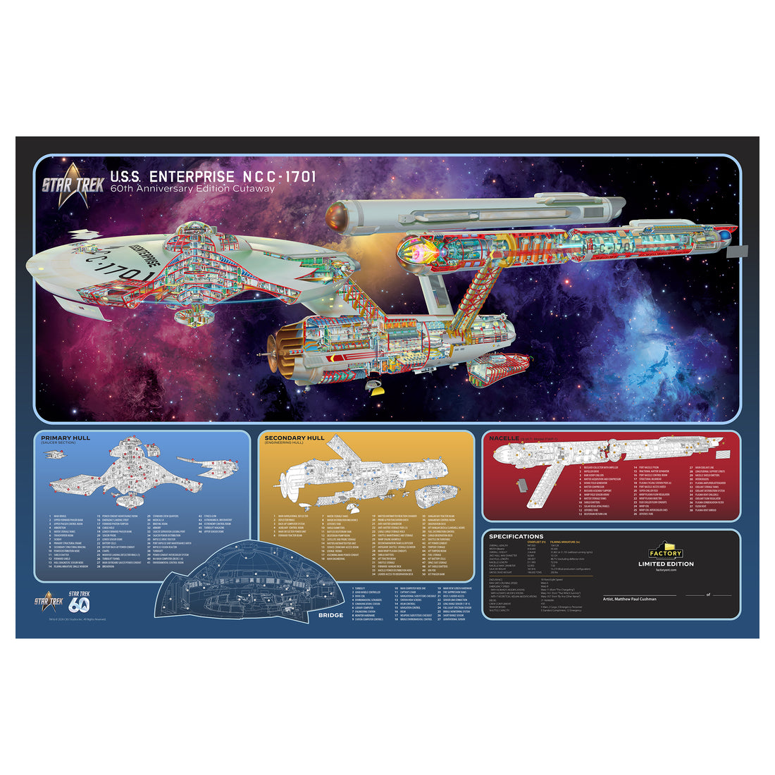 Star Trek | The Original Series Enterprise Cutaway Poster By Matthew Cushman