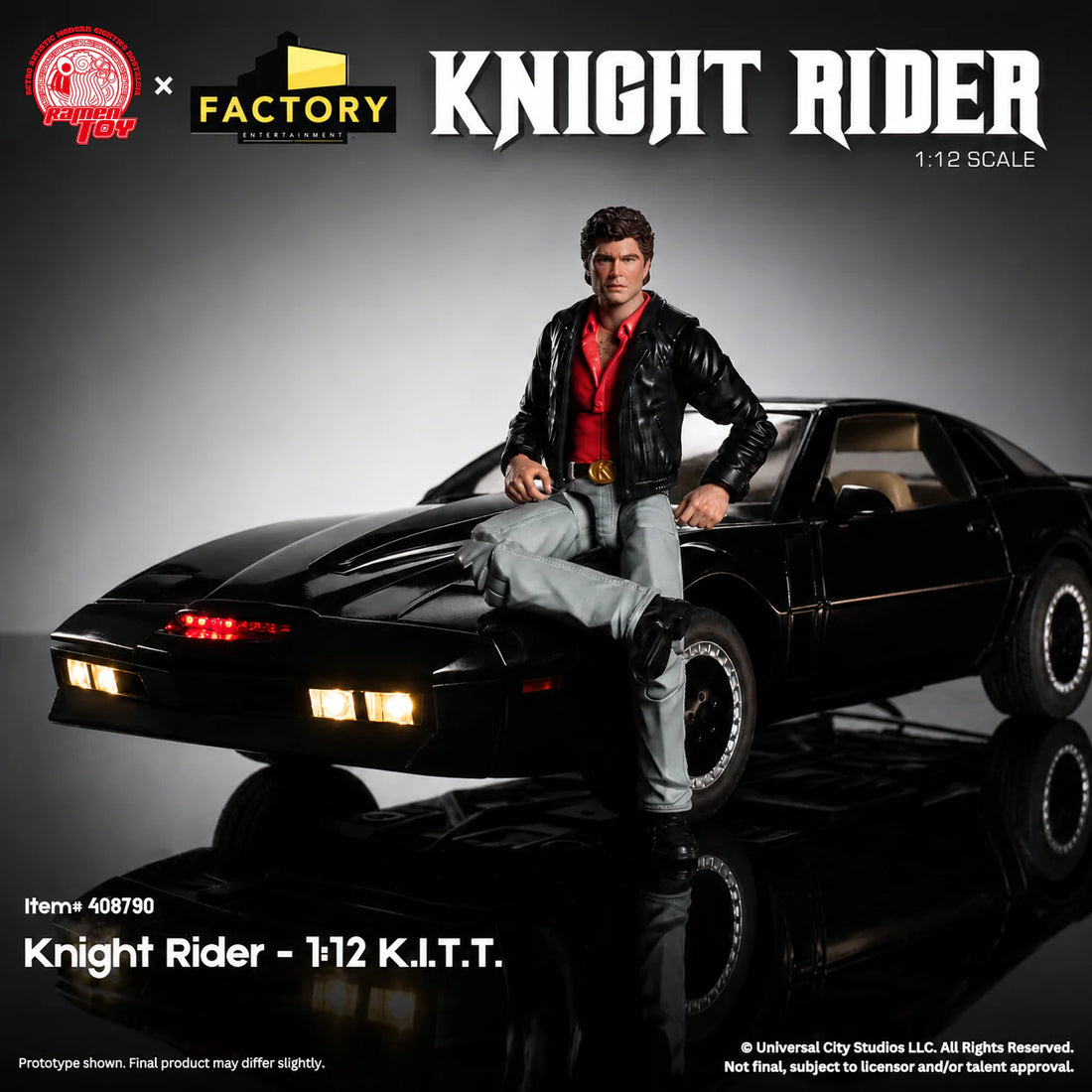 Knight Rider | 1:12 Scale KITT Vehicle & Michael Knight Action Figure