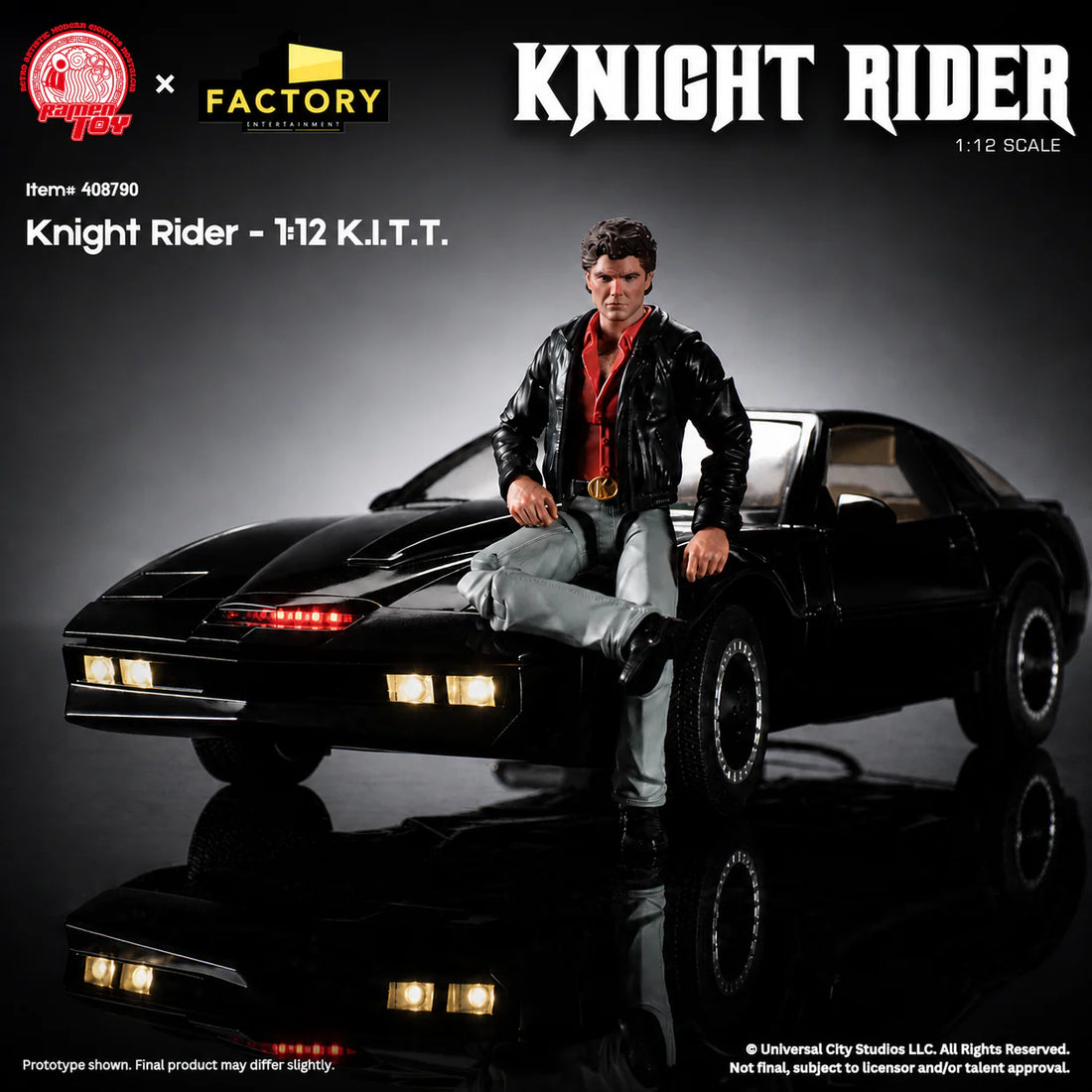 Knight Rider | 1:12 Scale KITT Vehicle & Michael Knight Action Figure